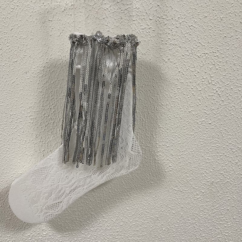 Glitter lace tassels long socks - Image 13