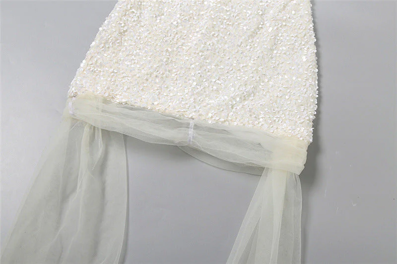 Glitter mesh tube mini dress - Image 10