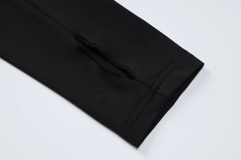 Gloves contrast long sleeve crewneck maxi dress - Image 6