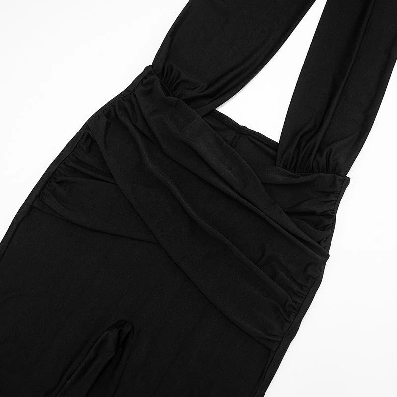 Halter hollow out ruched backless jumpsuit - Image 8