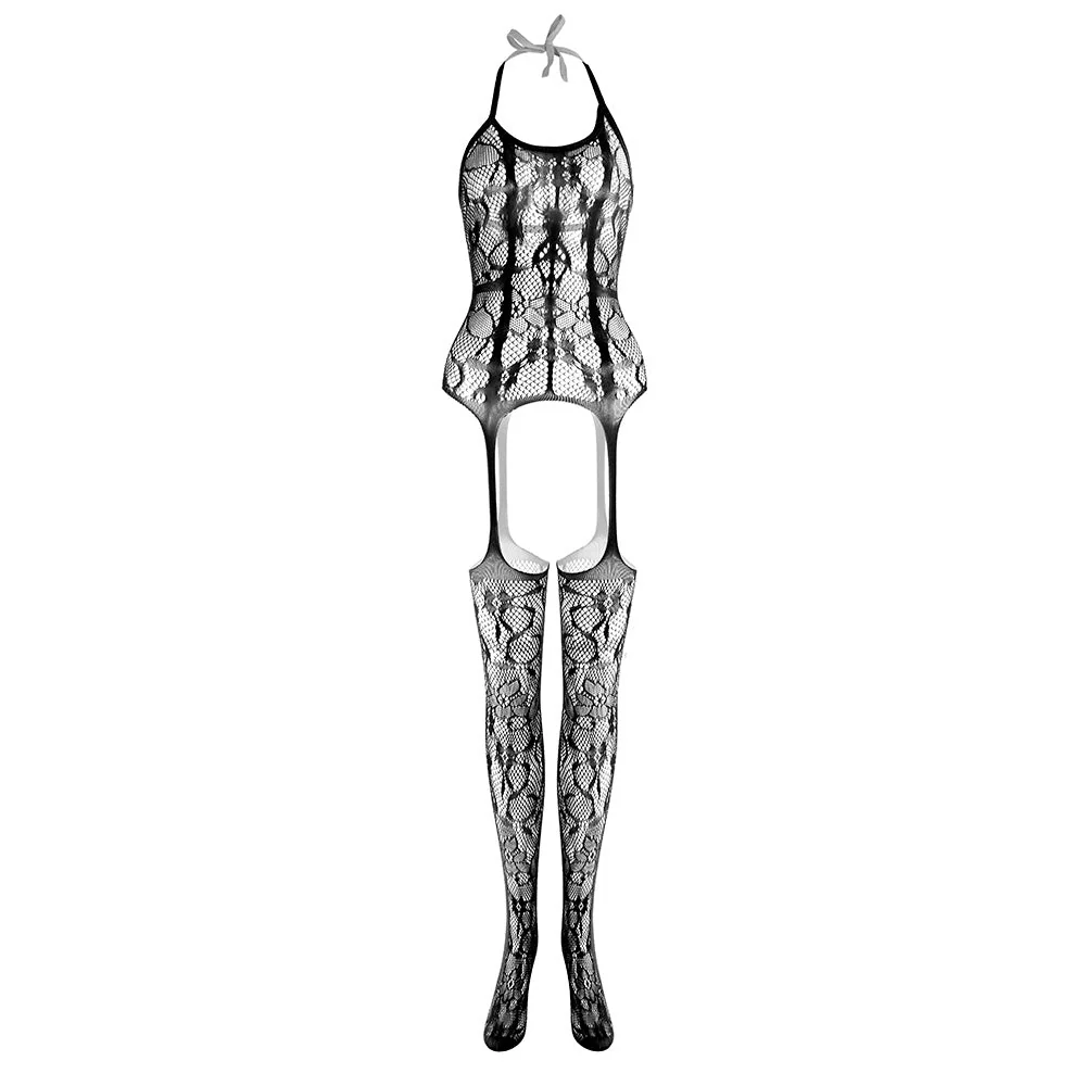 Halter knotted suspender lace bodystocking - Image 19