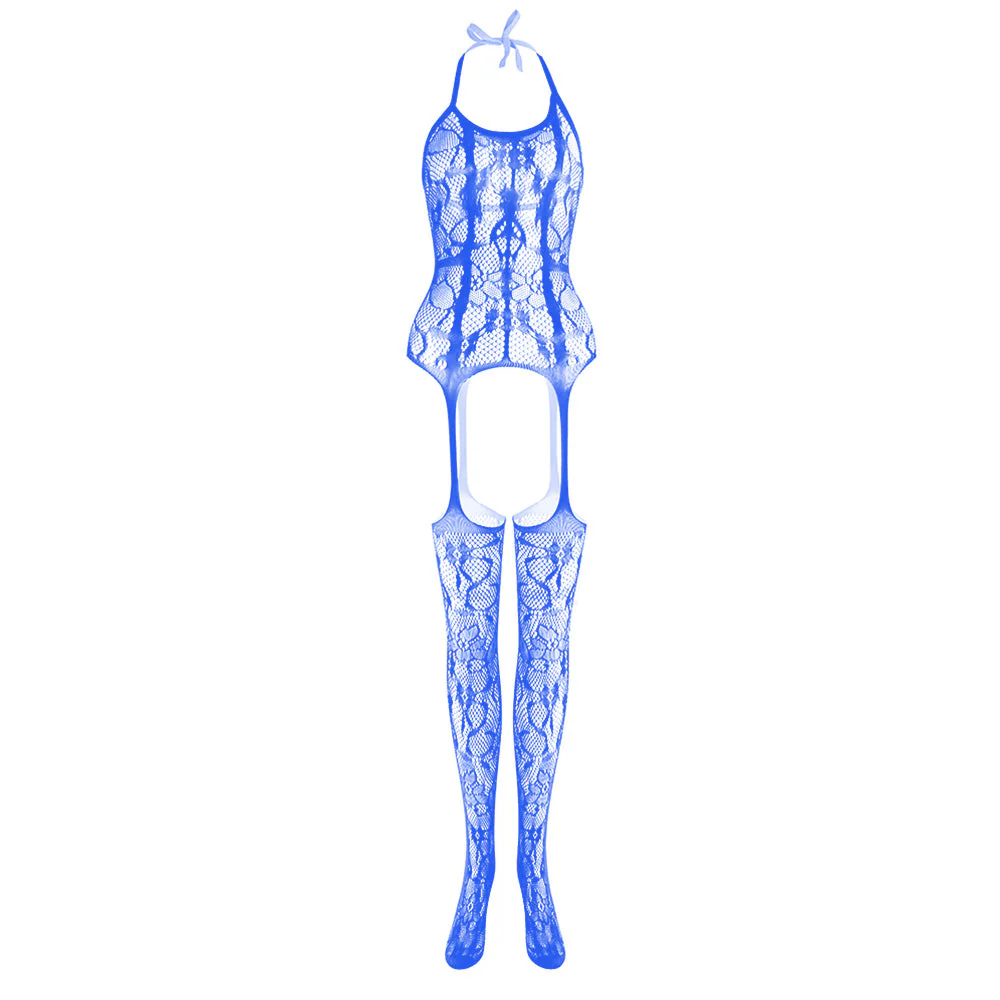 Halter knotted suspender lace bodystocking - Image 24