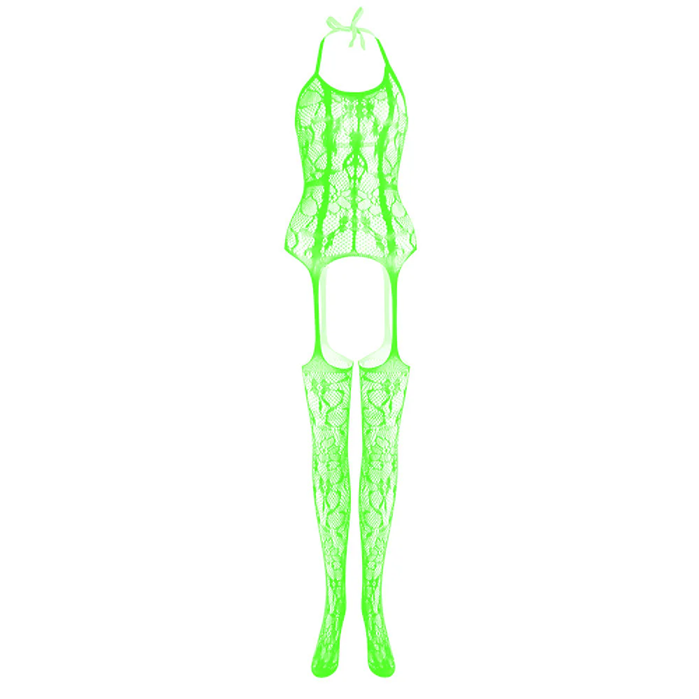 Halter knotted suspender lace bodystocking - Image 25