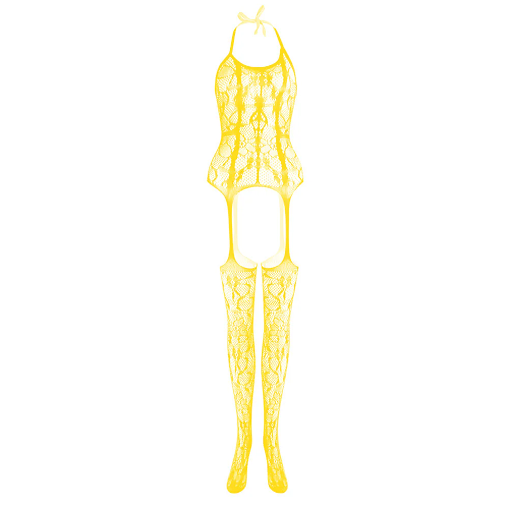 Halter knotted suspender lace bodystocking - Image 26