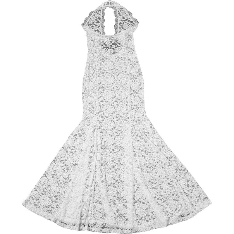 Halter lace see through hollow out maxi dress - Image 5