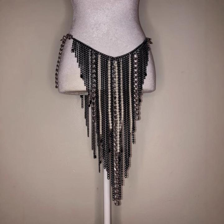 Halter layered beaded metal chain waist chain set - Image 5