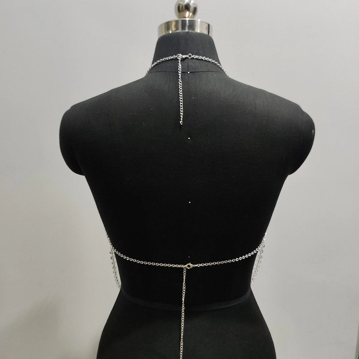 Halter layered pendant beaded backless top - Image 4