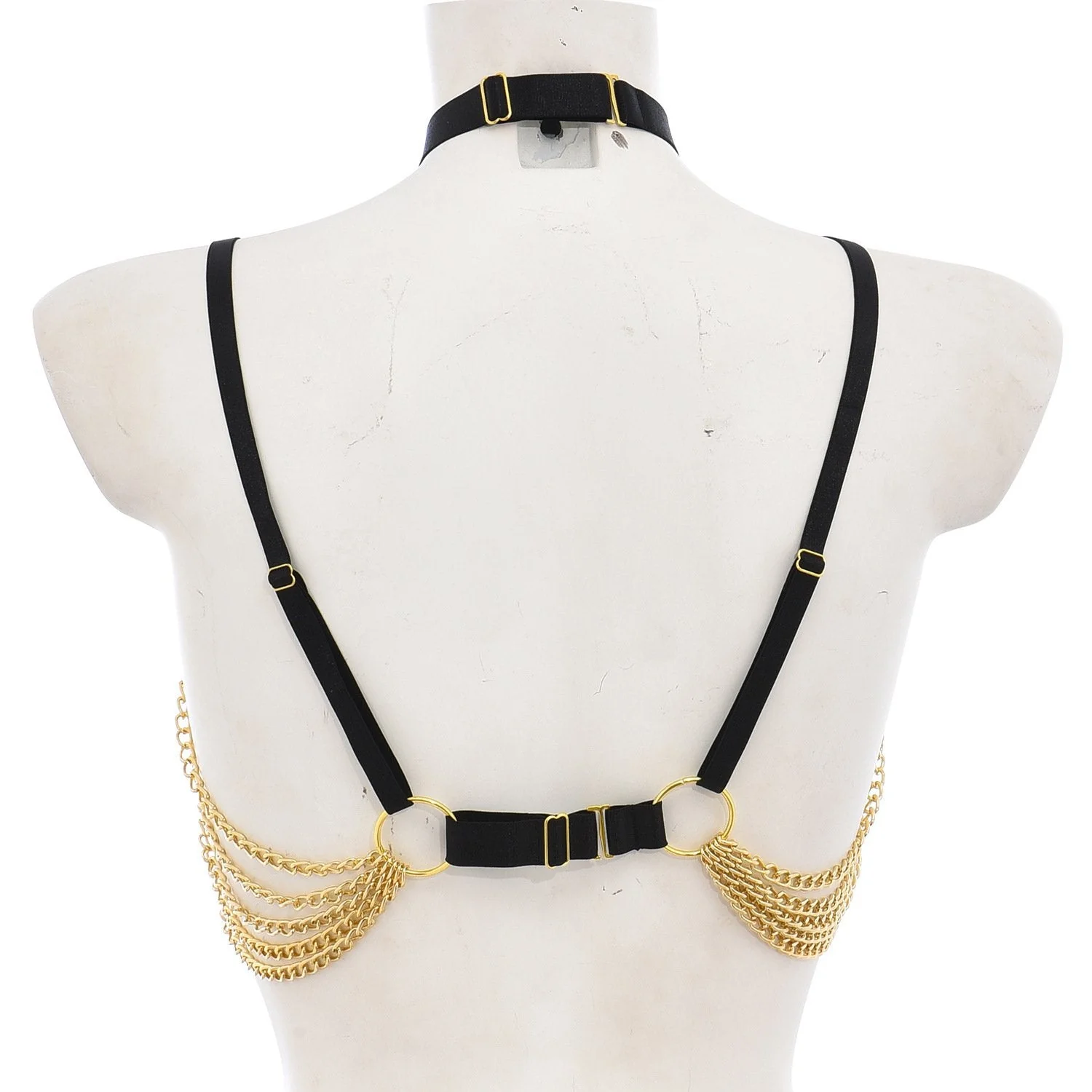 Halter metal chain adjustable choker harness - Image 3