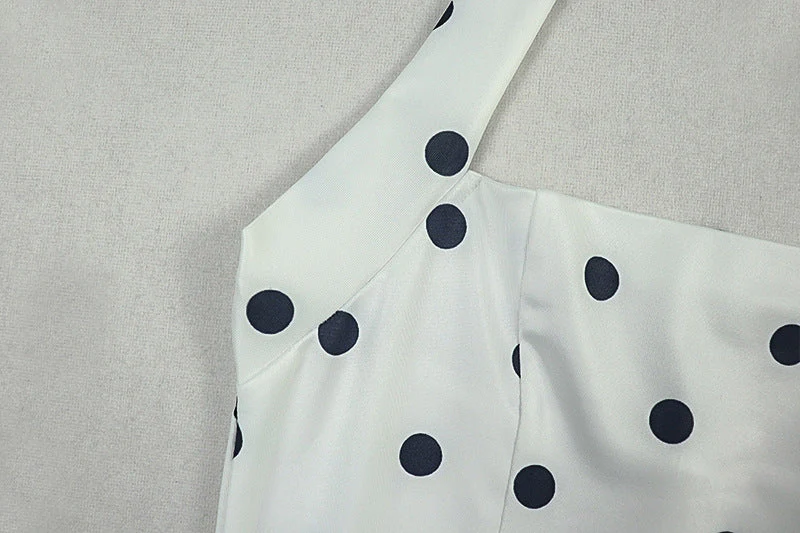 Halter polka dot backless mini dress - Image 5