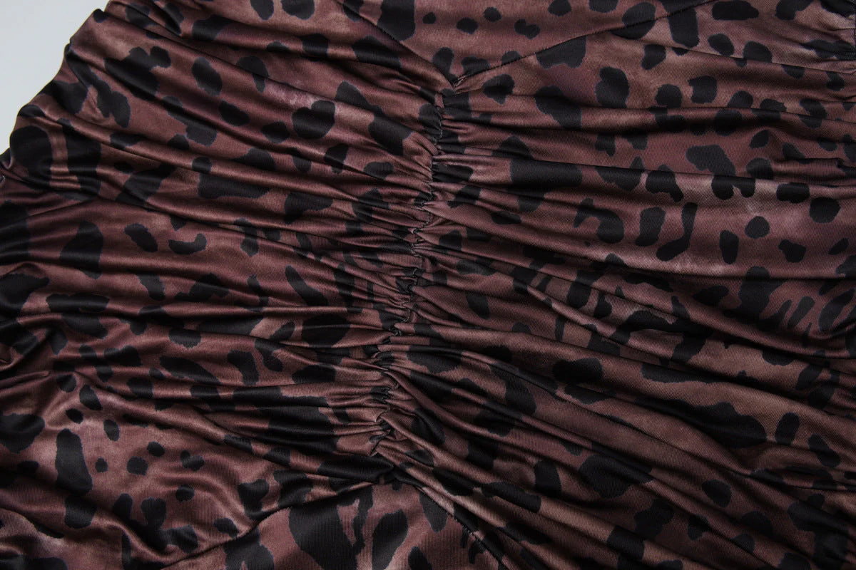 Halter self tie leopard print ruched backless maxi dress - Image 7