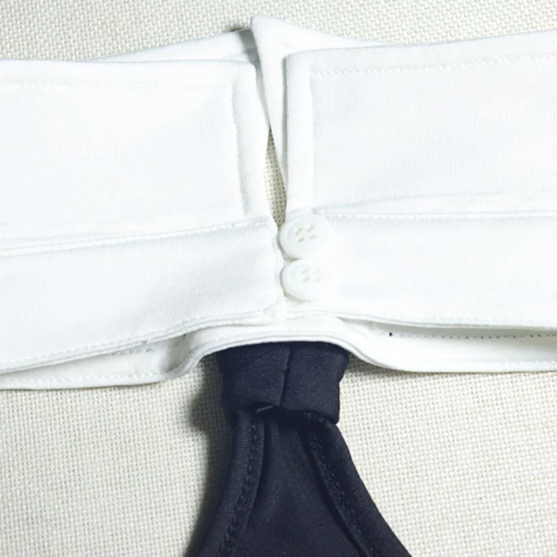 Halter turnover collar button backless mini dress - Image 6