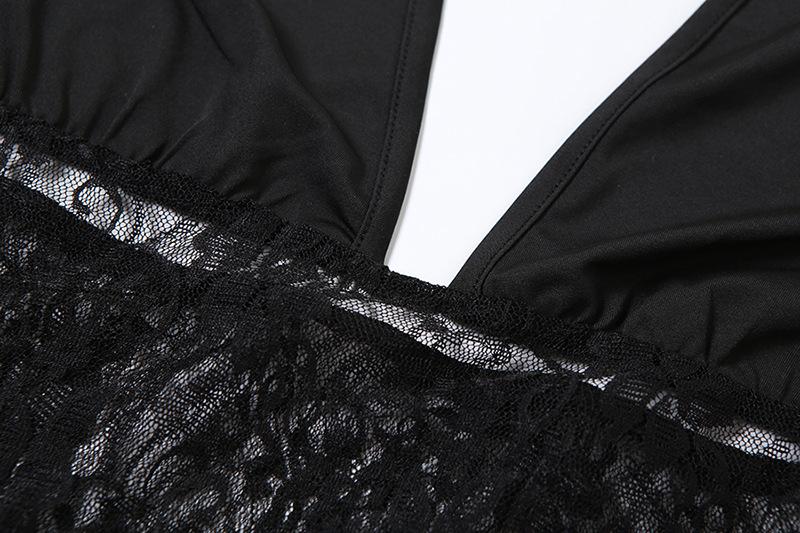 Halter v neck lace backless maxi skirt set - Image 6