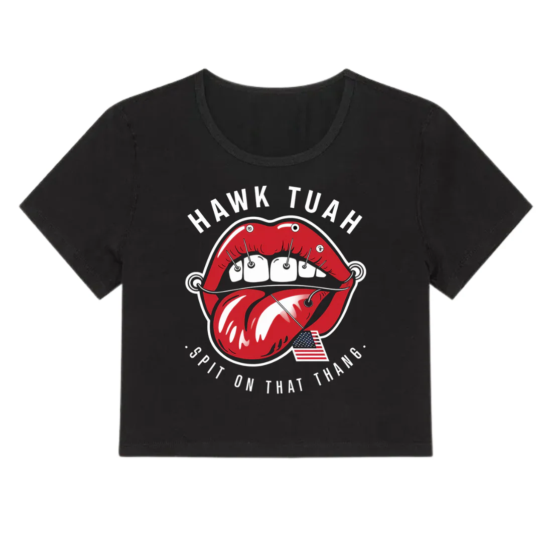 Hawk Tuah tshirt crop top baby tee - Image 4
