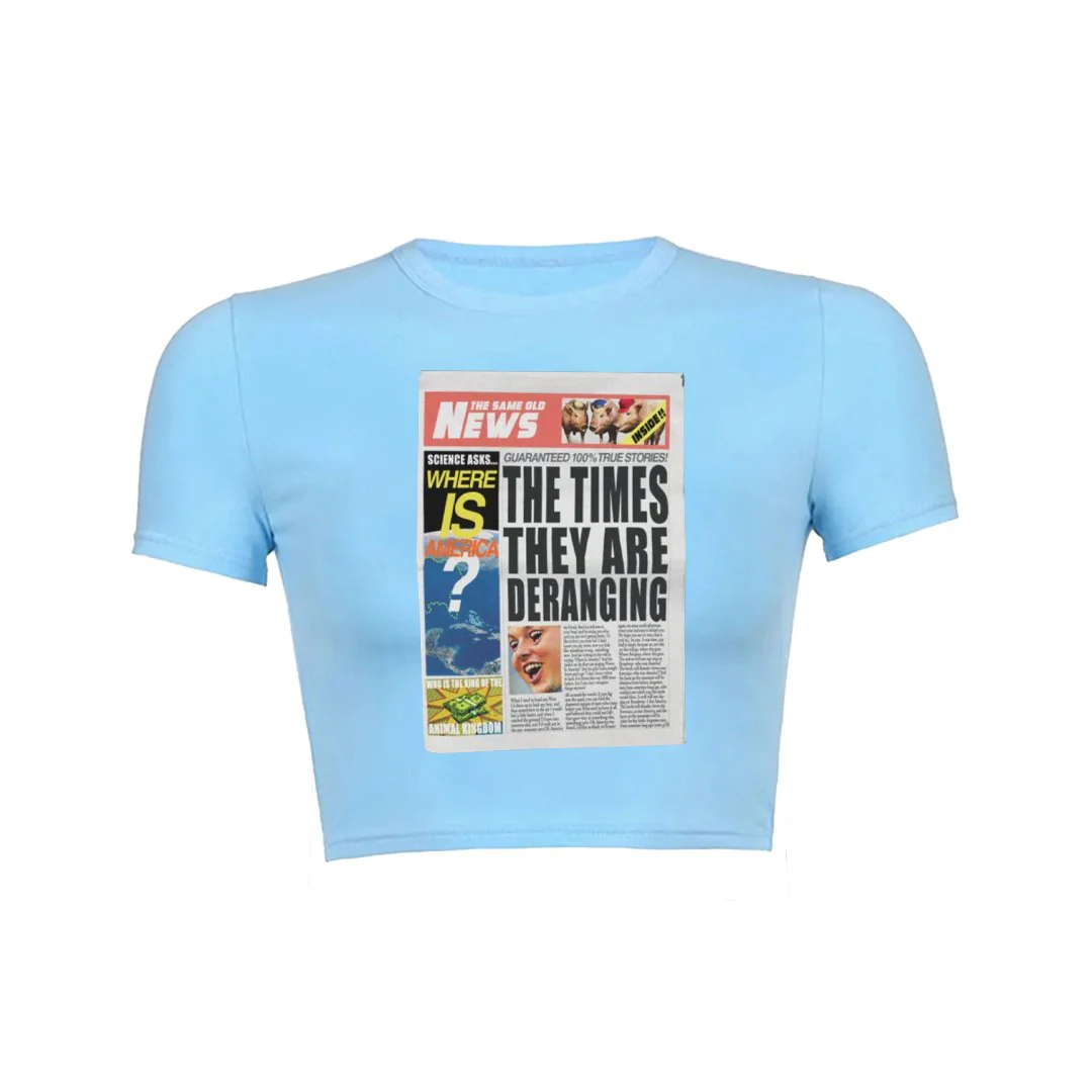 Headline Chaos Crop Top Baby Tee - Image 4