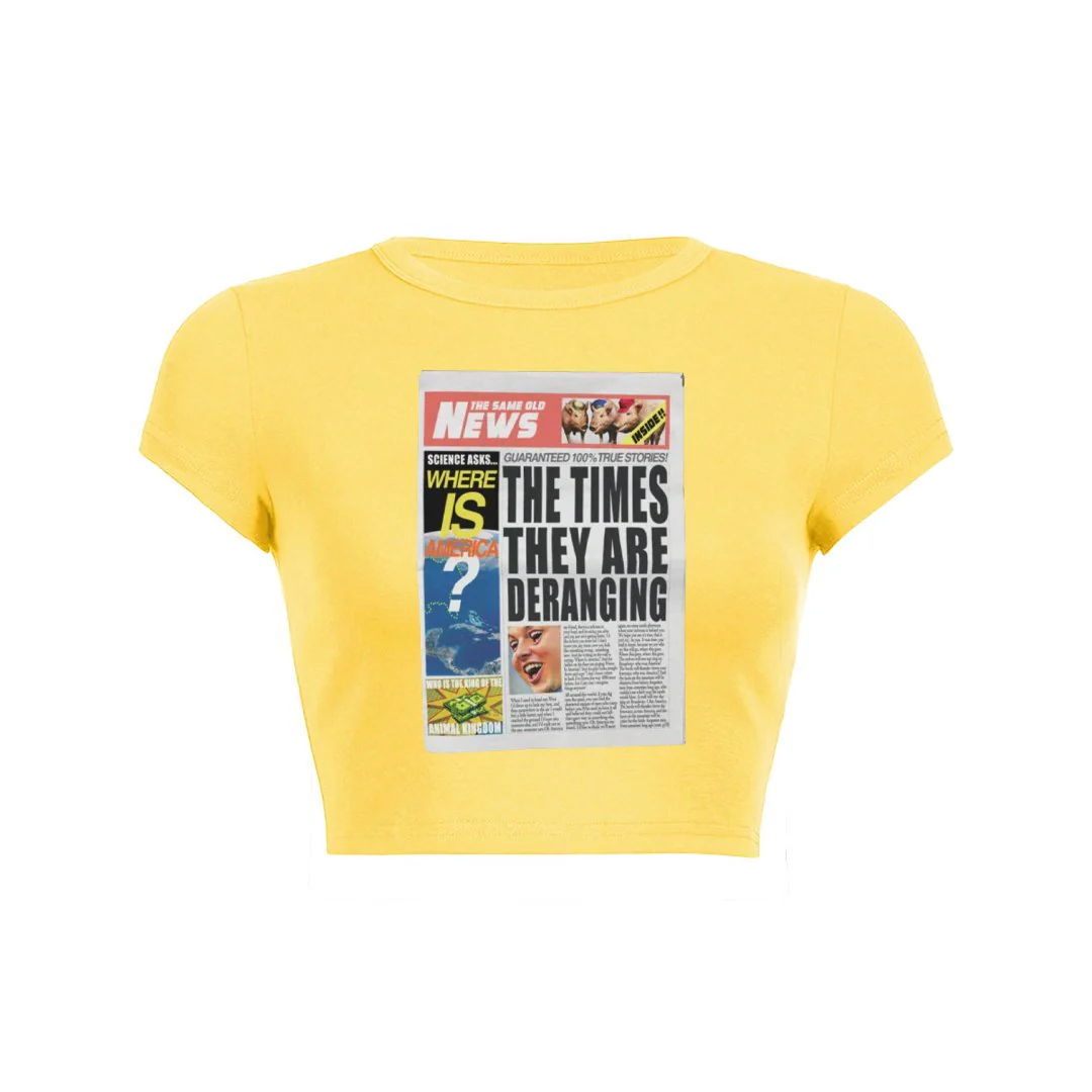 Headline Chaos Crop Top Baby Tee - Image 5
