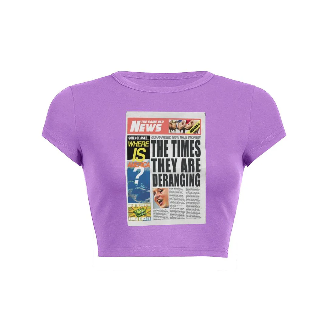 Headline Chaos Crop Top Baby Tee - Image 7