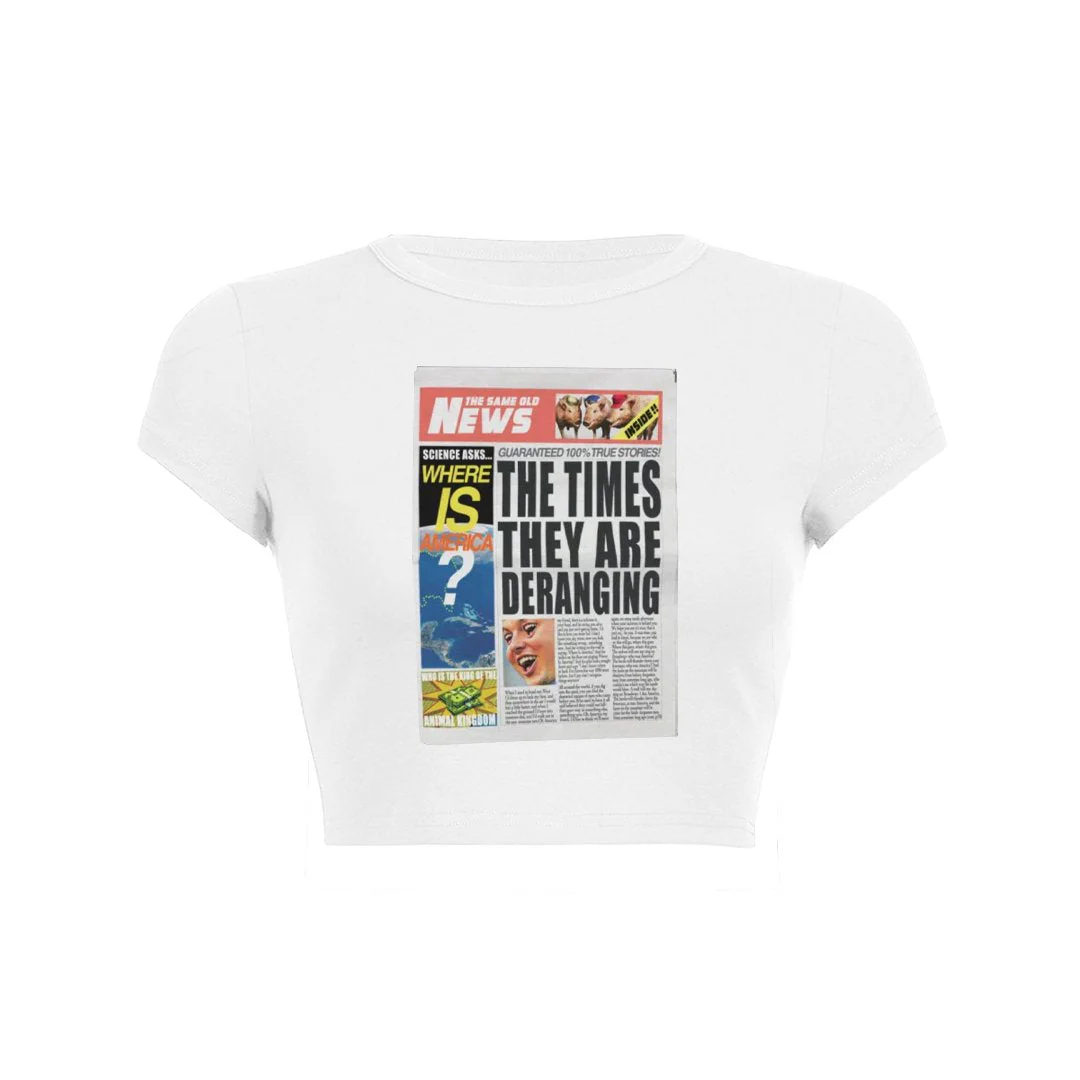 Headline Chaos Crop Top Baby Tee - Image 9