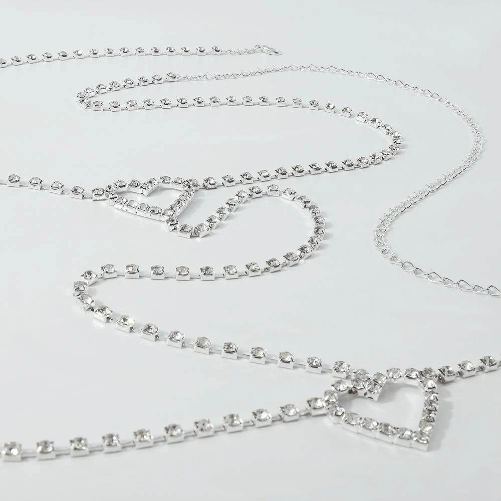 Heart rhinestone thigh chain - Image 5
