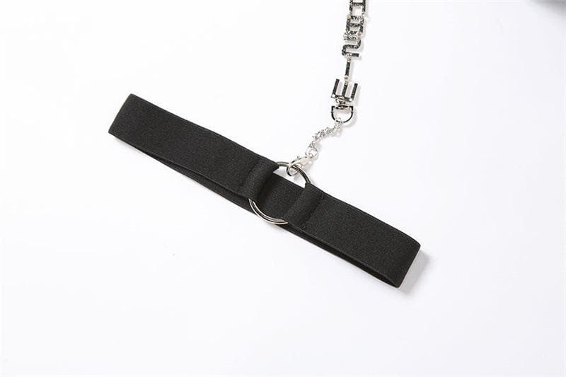 High waist zip up metal chain short pant goth Alternative Darkwave Fashion goth Emo Darkwave Fashion - Image 5