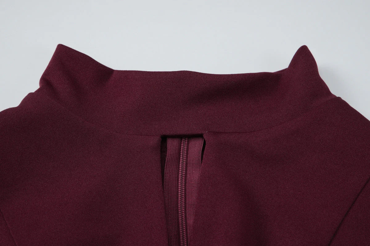 Hollow out crewneck sleeveless zip-up mini dress - Image 6
