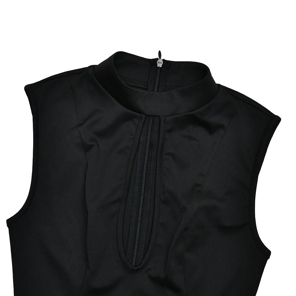 Hollow out crewneck zip-up sleeveless maxi dress - Image 6