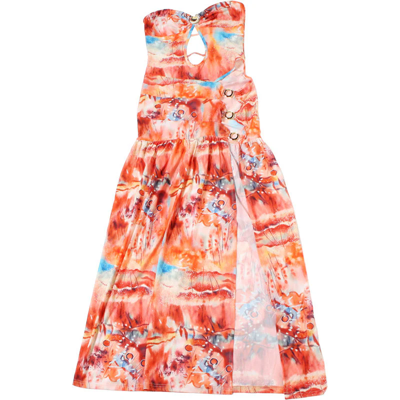 Hollow out high slit o ring maxi dress - Image 6