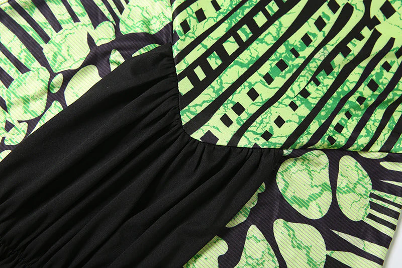 Hollow out print contrast tube mini dress - Image 6