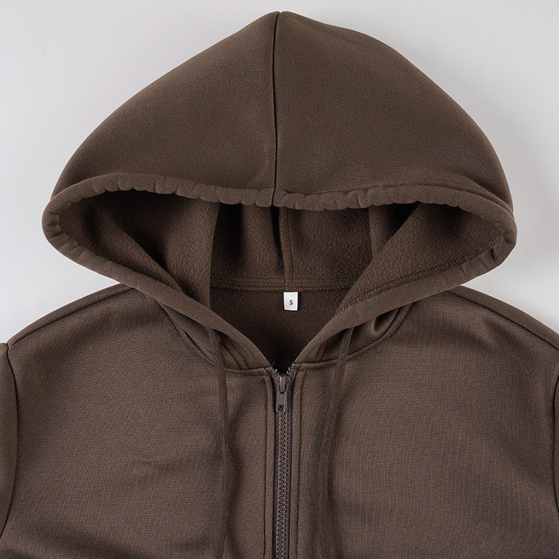 Hoodie long sleeve zip-up top - Image 3