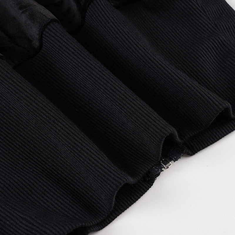 Hoodie long sleeve zip-up velvet beaded top - Image 6