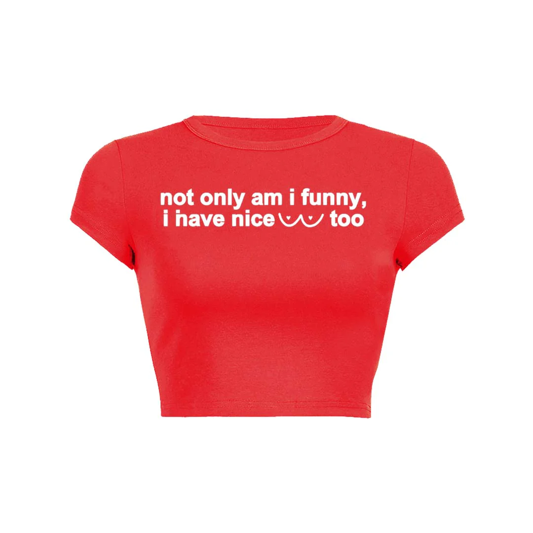 I Have Nice Dots Too Y2K Baby Tee Crop Top - Image 4