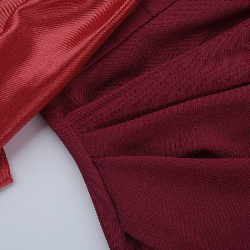 Irregular high slit pleated zip-up maxi dress - Image 6