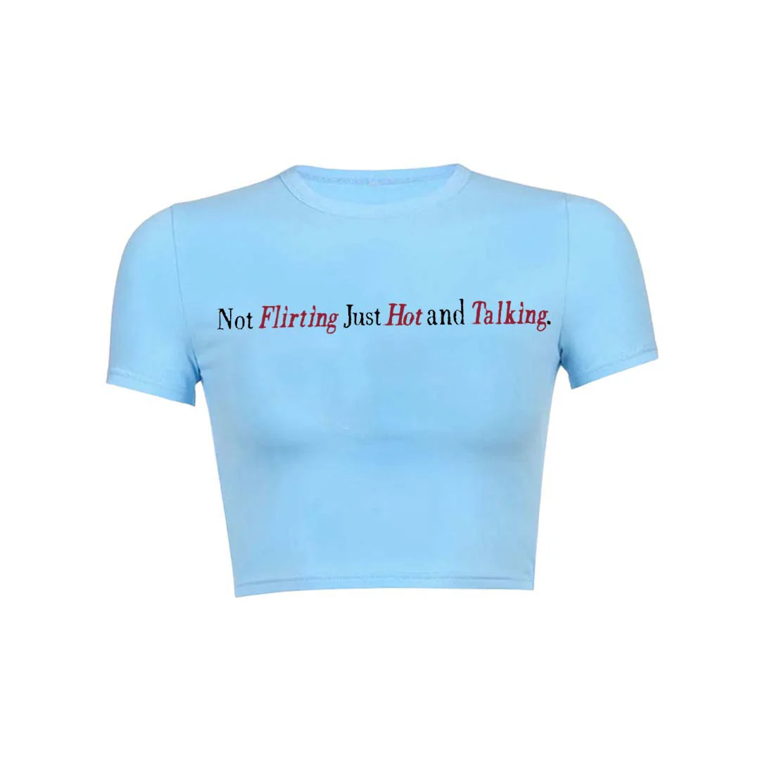 Just Hot And Talking Y2K Baby Tee Crop Top - Image 6