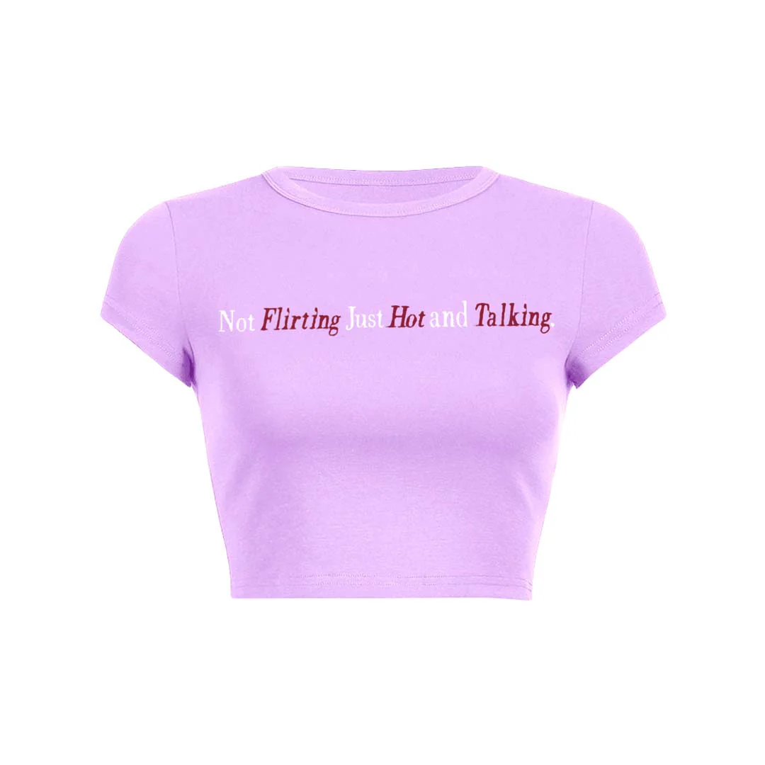 Just Hot And Talking Y2K Baby Tee Crop Top - Image 8