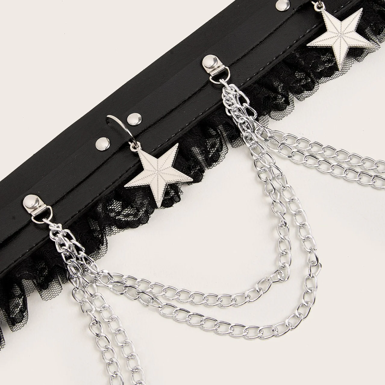 Lace hem layered star pendant corset - Image 2