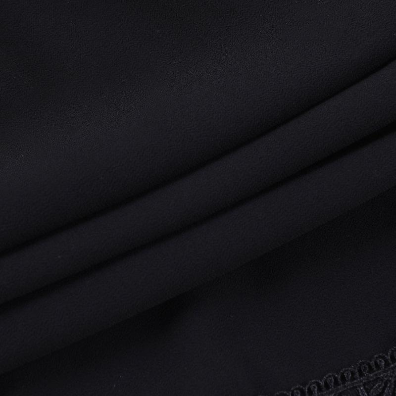 Lace hem smocked solid flared sleeve lace up shrug top goth Alternative Darkwave Fashion goth Emo Darkwave Fashion - Image 8