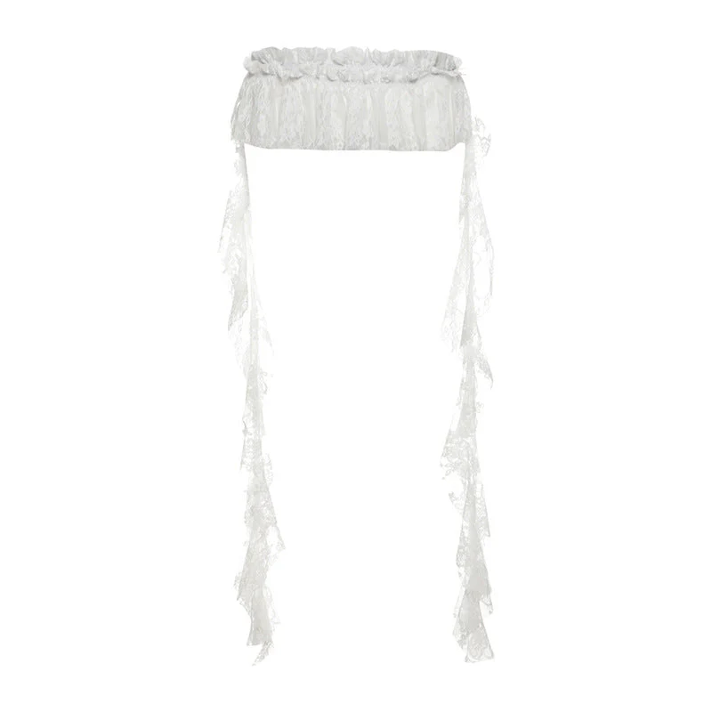 Lace ruffle ruched decor belt - Image 11
