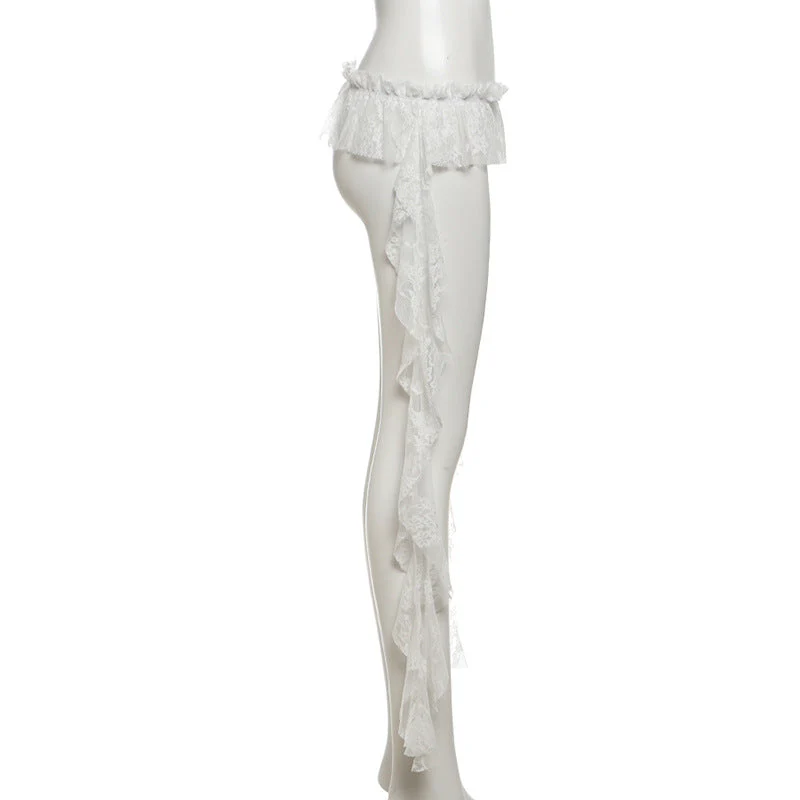 Lace ruffle ruched decor belt - Image 6