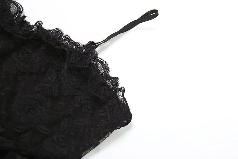 Lace ruffle v neck backless cami maxi dress - Image 7