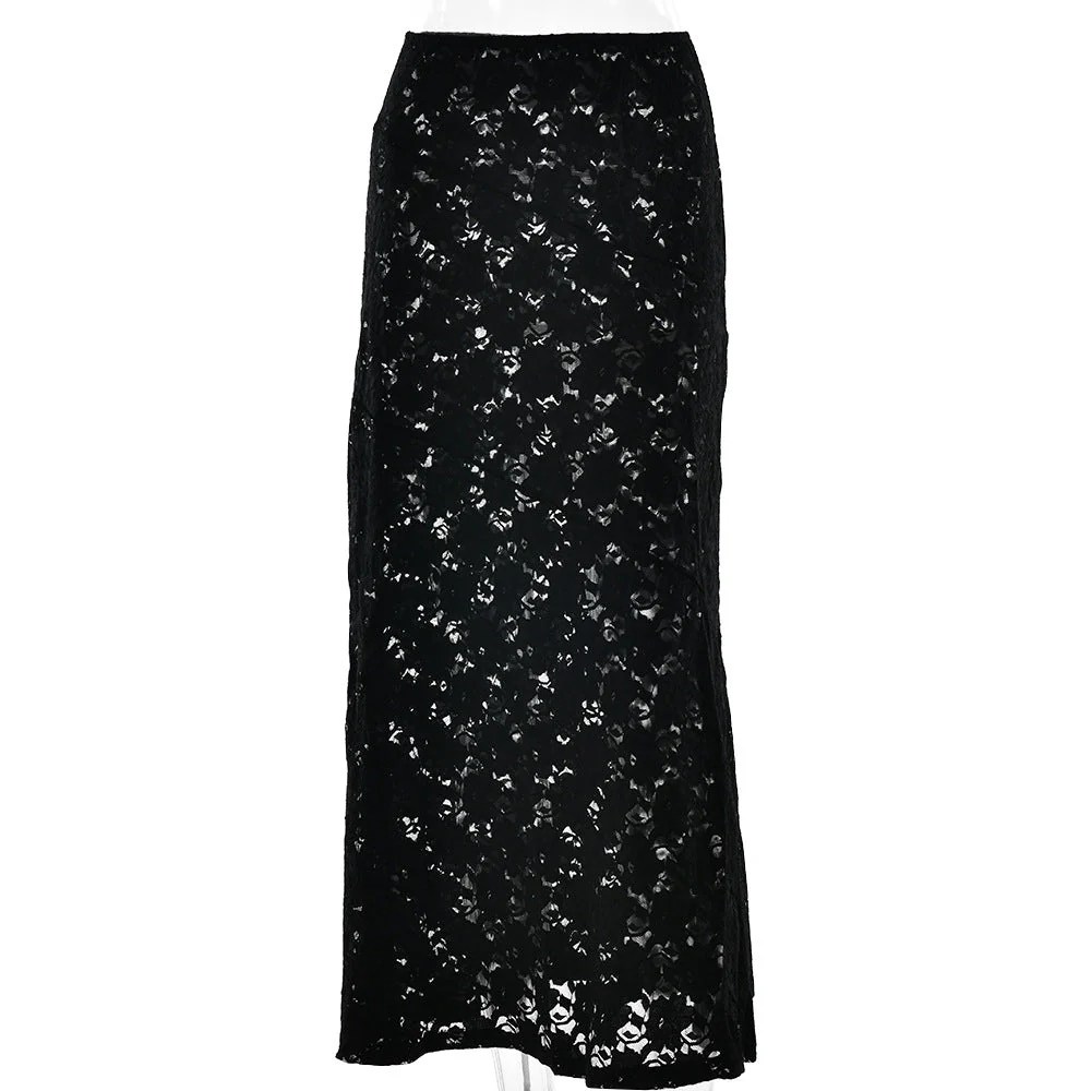 Lace see through maxi skirt - Image 10