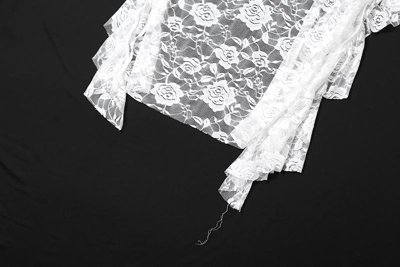Lace ruffle flower pattern cami midi dress - Image 11