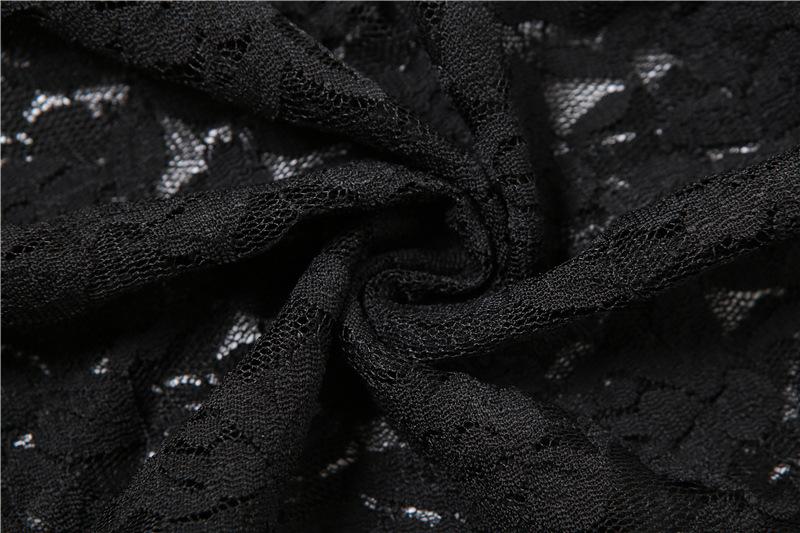 Lace solid zip-up see through sleeveless backless maxi dress - Image 8