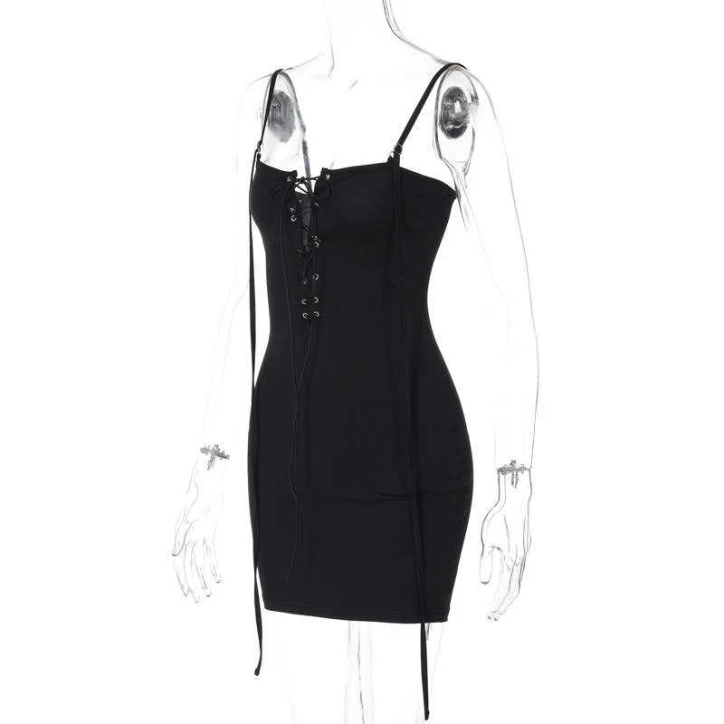 Lace up hollow out backless cami mini dress - Image 5