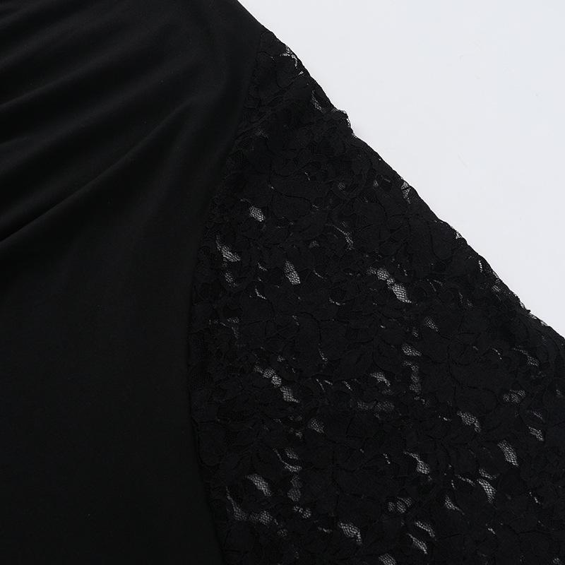 Lace v neck halter self tie ruched maxi dress - Image 7