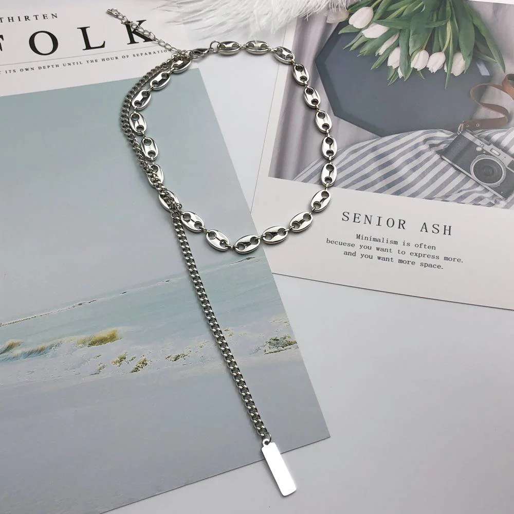 Layered irregular choker necklace - Image 2