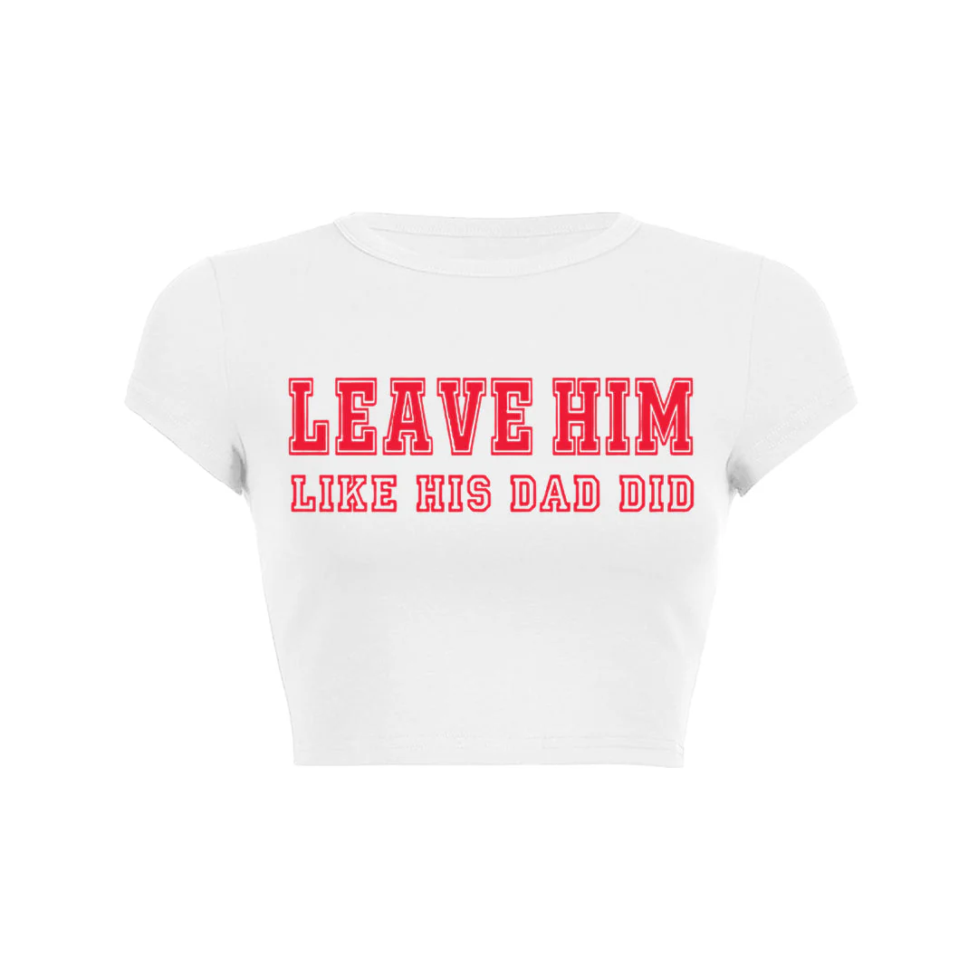 Leave Him Y2K Baby Tee - Image 2