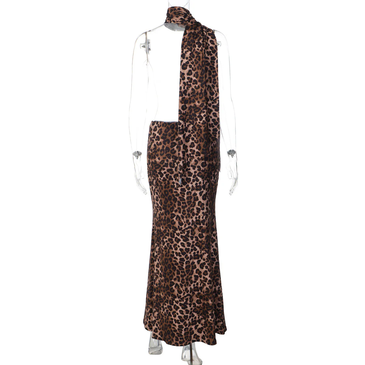 Leopard print contrast maxi skirt - Image 5