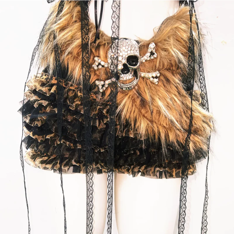 Leopard print long sleeve hoodie fluffy bowknot top - Image 3