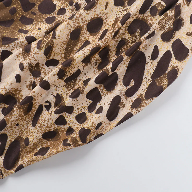 Leopard print pleated backless tube top - Image 6