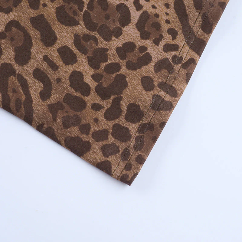 Leopard print v neck backless cami maxi dress - Image 5