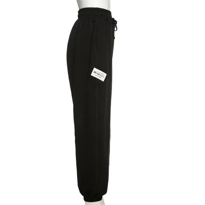 Letter embroidered cotton sweat pant y2k 90s Revival Techno Fashion - Image 5